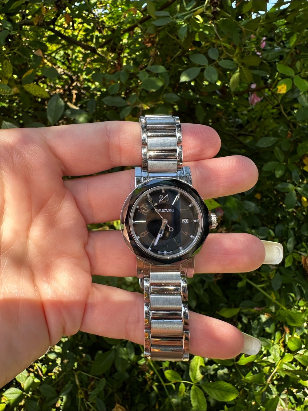 ✨🖤Swarovski Swiss Made Octea Sport Quartz Watch 999976 - Black Crystal Bezel 🖤✨